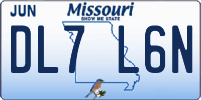 MO license plate DL7L6N