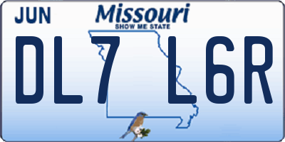 MO license plate DL7L6R