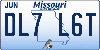 MO license plate DL7L6T