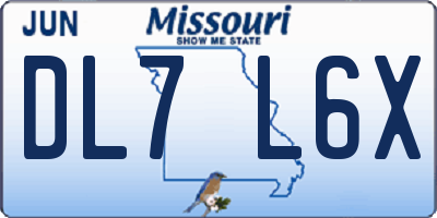 MO license plate DL7L6X