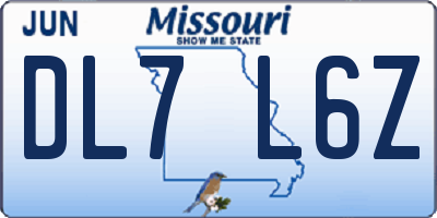 MO license plate DL7L6Z