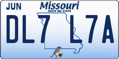 MO license plate DL7L7A