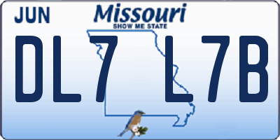 MO license plate DL7L7B