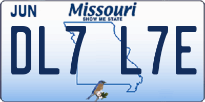 MO license plate DL7L7E