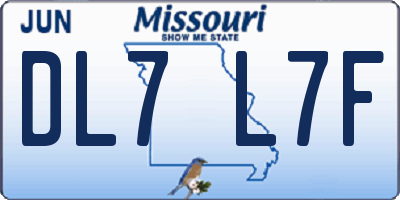 MO license plate DL7L7F