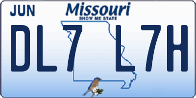MO license plate DL7L7H