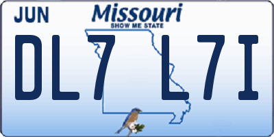 MO license plate DL7L7I