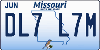 MO license plate DL7L7M