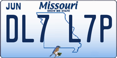 MO license plate DL7L7P