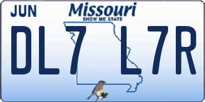 MO license plate DL7L7R