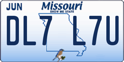 MO license plate DL7L7U