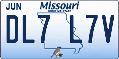 MO license plate DL7L7V