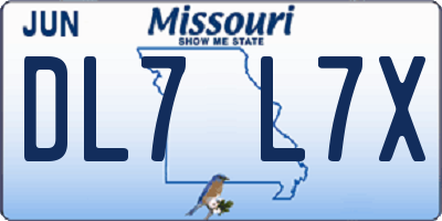 MO license plate DL7L7X