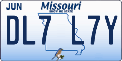 MO license plate DL7L7Y