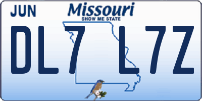MO license plate DL7L7Z