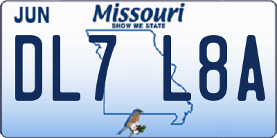MO license plate DL7L8A
