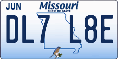 MO license plate DL7L8E