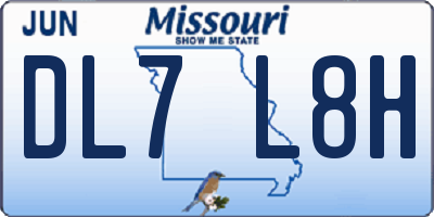 MO license plate DL7L8H