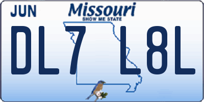 MO license plate DL7L8L