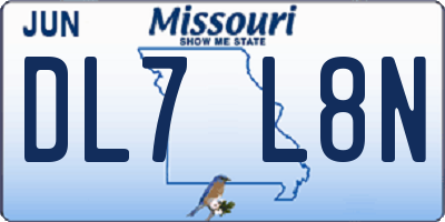MO license plate DL7L8N