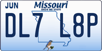 MO license plate DL7L8P