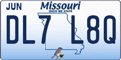 MO license plate DL7L8Q