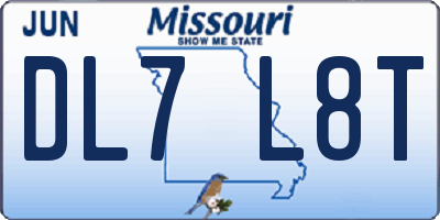 MO license plate DL7L8T