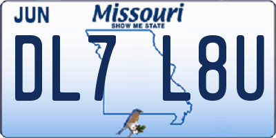 MO license plate DL7L8U