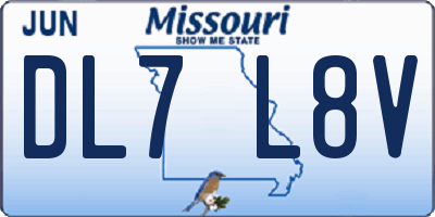 MO license plate DL7L8V