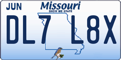 MO license plate DL7L8X