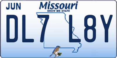 MO license plate DL7L8Y