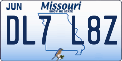 MO license plate DL7L8Z