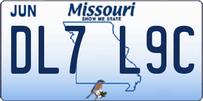 MO license plate DL7L9C