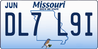 MO license plate DL7L9I
