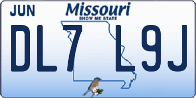 MO license plate DL7L9J