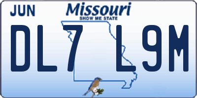MO license plate DL7L9M