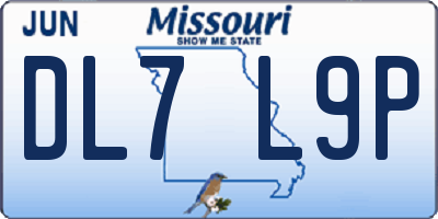 MO license plate DL7L9P
