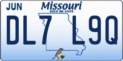 MO license plate DL7L9Q