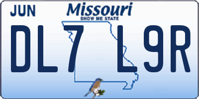 MO license plate DL7L9R