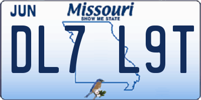 MO license plate DL7L9T
