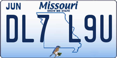 MO license plate DL7L9U