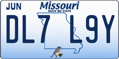 MO license plate DL7L9Y