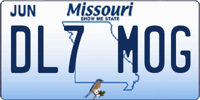 MO license plate DL7M0G