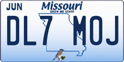 MO license plate DL7M0J