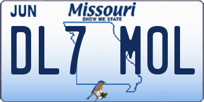 MO license plate DL7M0L