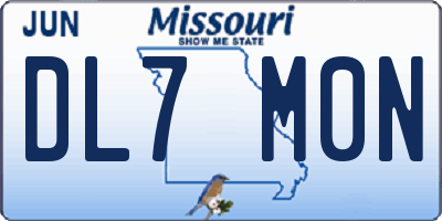 MO license plate DL7M0N