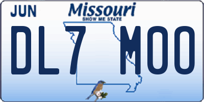 MO license plate DL7M0O