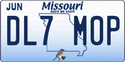 MO license plate DL7M0P