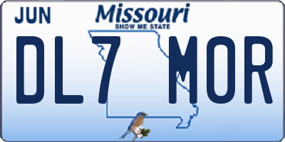 MO license plate DL7M0R