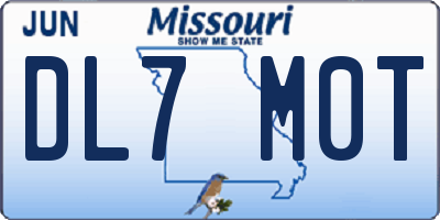 MO license plate DL7M0T